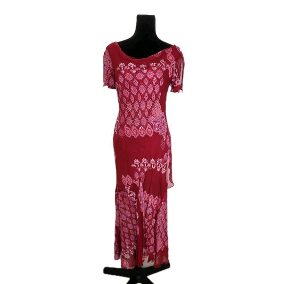 Eva Blue Dresses & Skirts - Nwot VTG Eva Blue Floral Beaded Romantic Maxi Dress Fairy Whimsigoth Y2K Sz 14